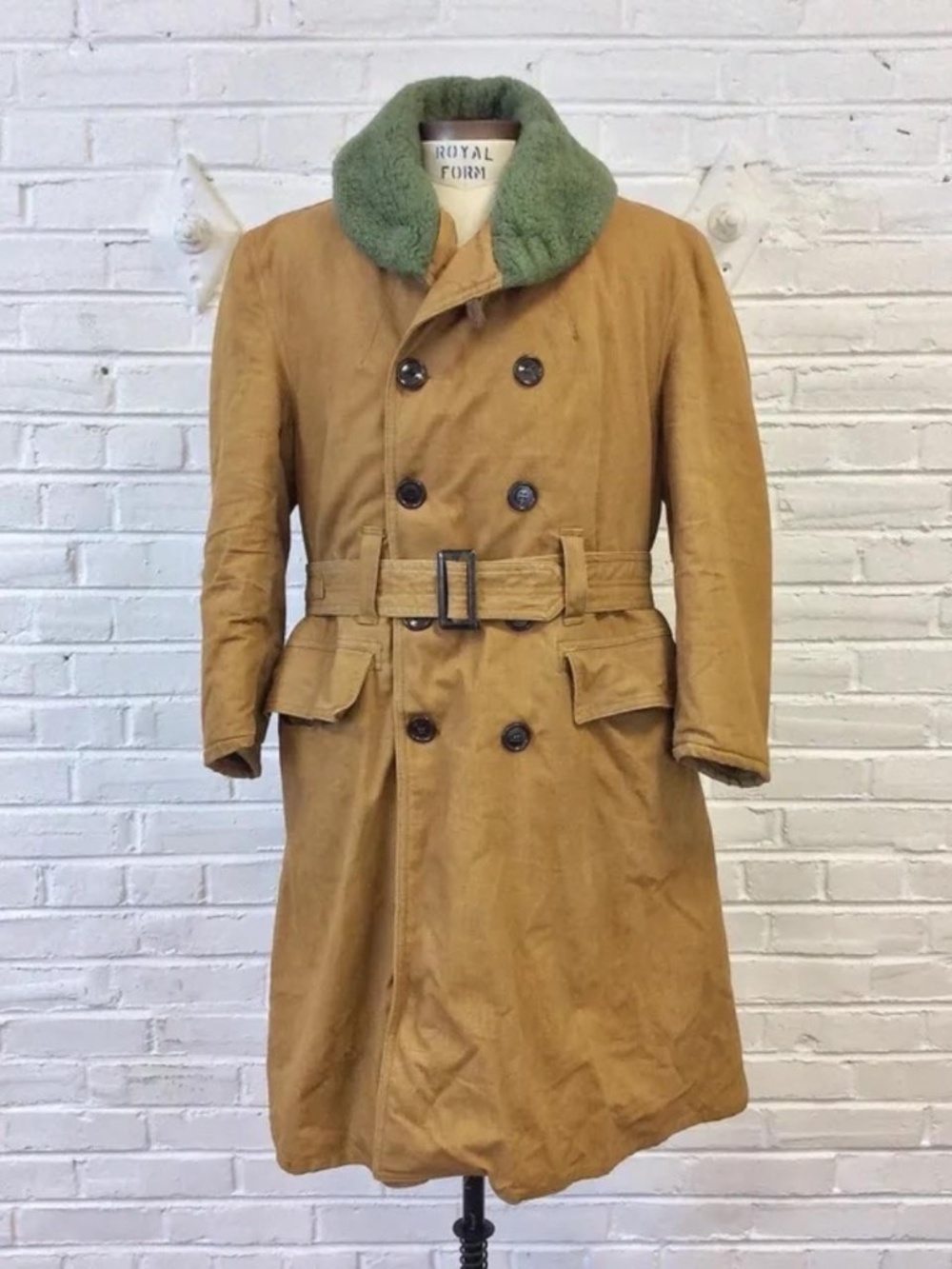 1952 Canadian Military / Korean War / Canvas Wool Shawl Collar / Jeep Coat